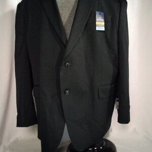 Man Black Stafford Classic Fit Crease Resistant Tailored Culture Jacket 48R  NWT